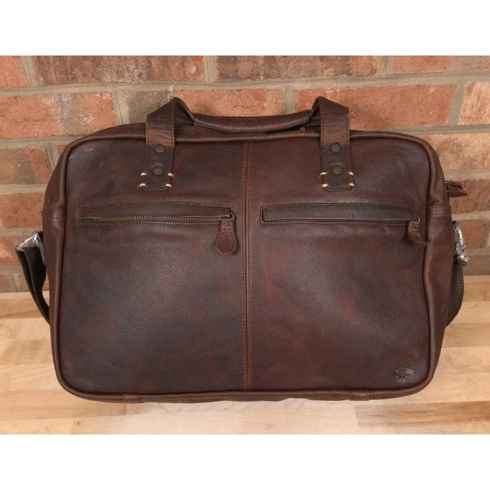 Buffalo Jackson Trading Co. Walker Leather Duffle Bag Vintage Oak